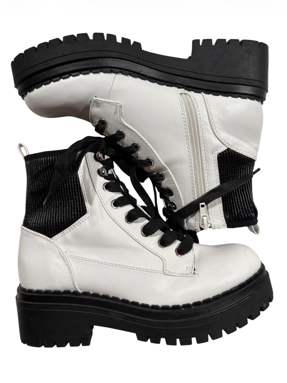 Indigo Rd. White Platform Combat Boots